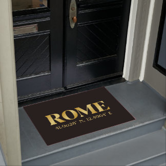 Lux Gold Rome Latitude & Longitude Doormat