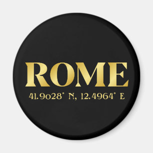 Lux Gold Rome Latitude & Longitude  Magnet