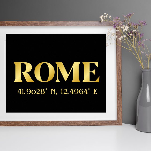 Lux Gold Rome Latitude & Longitude  Poster (Creator Uploaded)