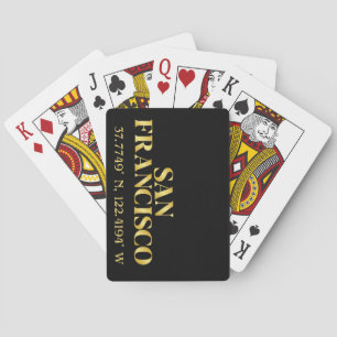 Lux Gold San Francisco Latitude & Longitude Playing Cards