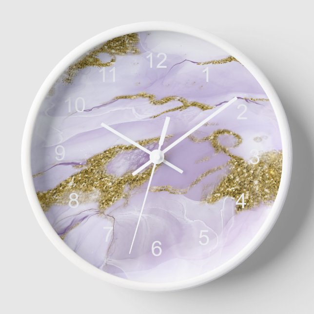 Lux Ink Lavender Abstract ID990 Clock (Front)