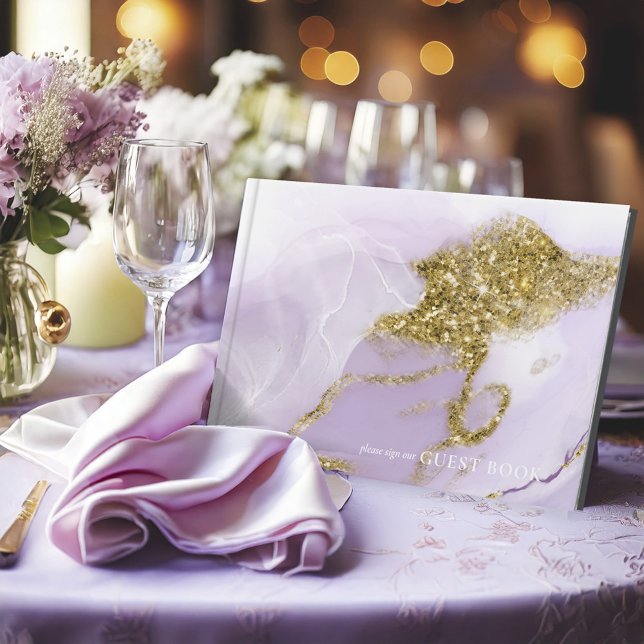 Lux Ink Lavender Abstract ID990 Guest Book (Creator Uploaded)