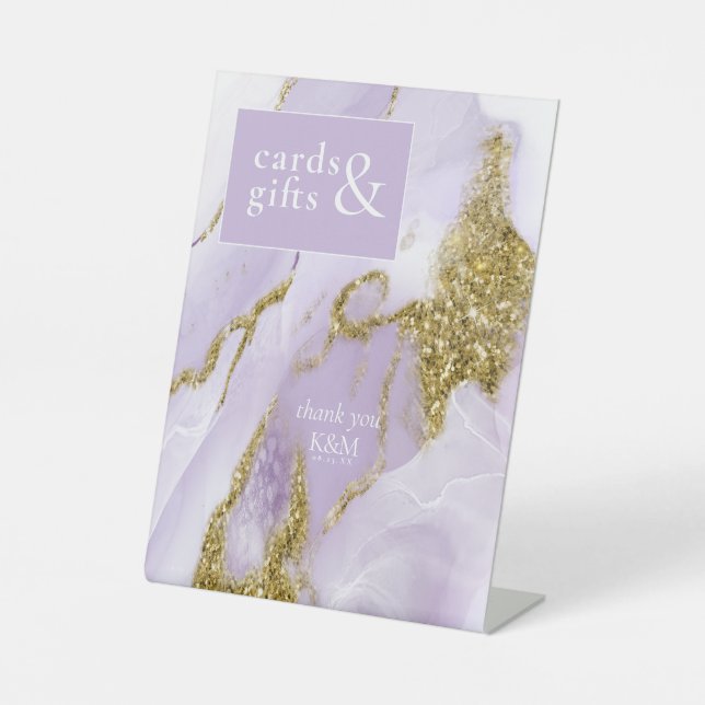 Lux Ink Lavender Abstract ID990 Pedestal Sign (Front)