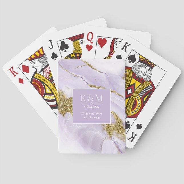 Lux Ink Lavender Abstract ID990 Playing Cards (Back)