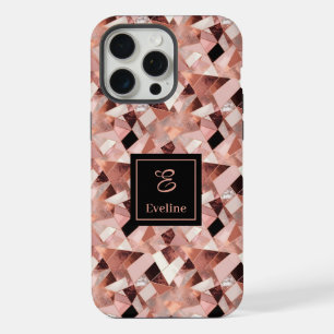 Lux iPhone 15 Case Rose Gold & Black Personalised