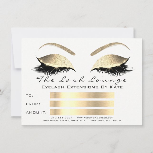 Lux Lashes White Blac Gold Makeup Certificate Gift (Front)
