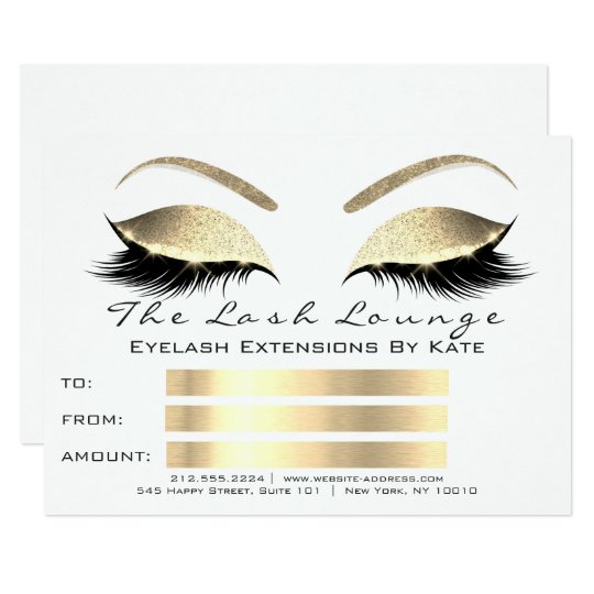 Lux Lashes White Blac Gold Makeup Certificate Gift Card