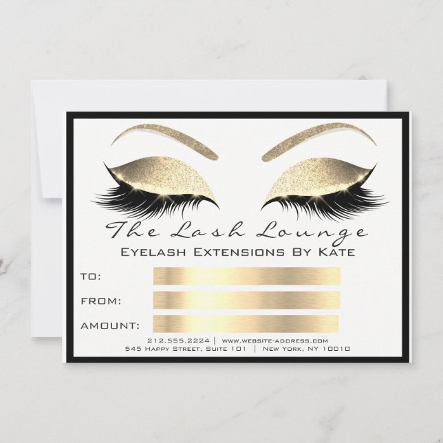 Lux Lashes White Gold Gold Makeup Certificate Gift (Front)