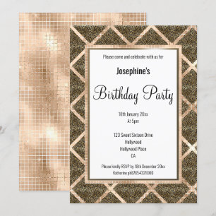LUX LEOPARD CHAMPAGNE BIRTHDAY INVITATION