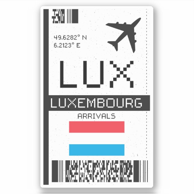 LUX Luxembourg Boarding Pass - Airport Travel (Front)