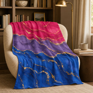 Lux Marble Bisexual Pride Colours Fleece Blanket