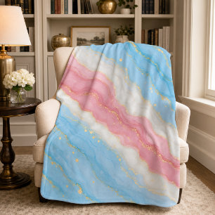 Lux Marble Trans Pride Colours Sherpa Blanket