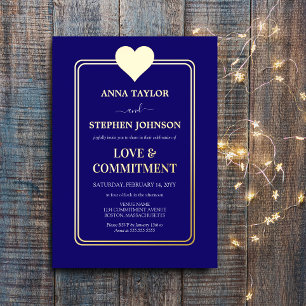 Lux Navy Blue and Gold Heart Commitment Ceremony