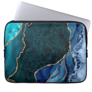 Lux Peacock Agate & Gold  Laptop Sleeve