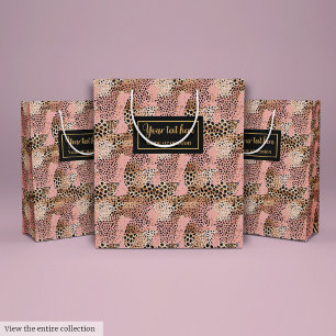 Lux pink and gold leopard skin birthday gift bag