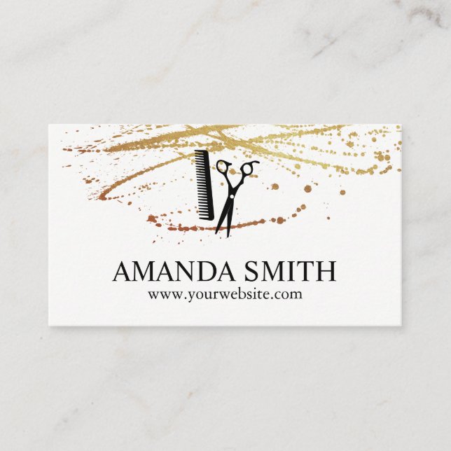 Lux Splatter Hairdresser Business Card (Front)