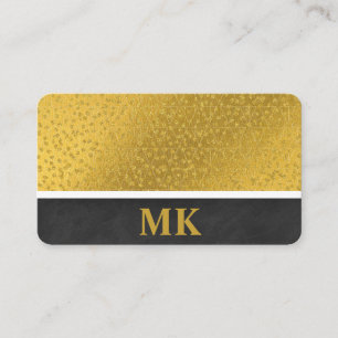 Lux Texture and Gold Speck   Monogram Business Card