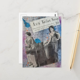 Lux Tiolet Soap Retro Ads Mixed Media Collage Postcard