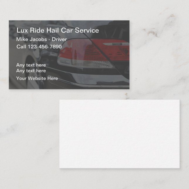 Lux Uber Ride Hailing Taxi Driver Business Card (Front/Back)