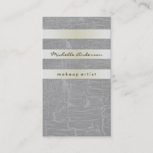 Lux White Gold Stripes with Swank Background Business Card