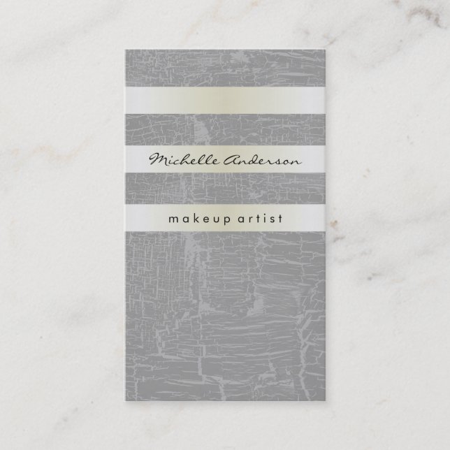 Lux White Gold Stripes with Swank Background Business Card (Front)