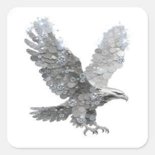 Luxe Abstract Silver Sticker