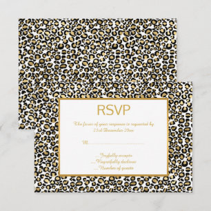 LUXE ANIMAL LEOPARD PATTERNED RSVP CARD