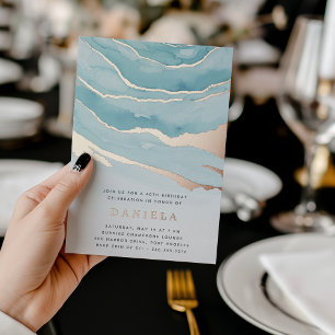 Luxe Aqua Marble Birthday Party or Any Occasion