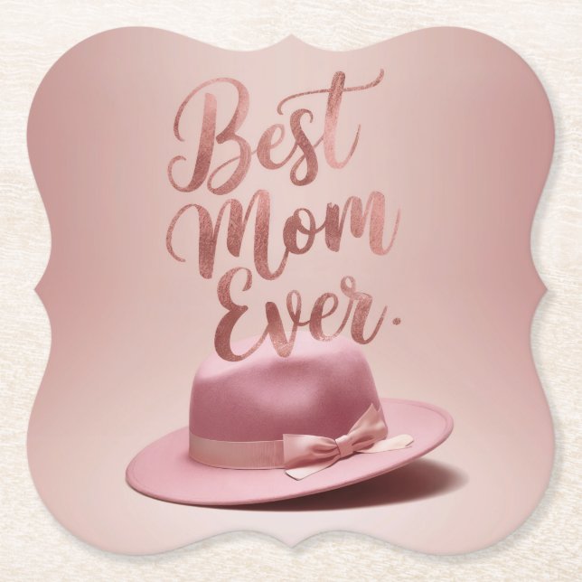 Luxe Best Mum Ever Rose Gold Coaster (Front)