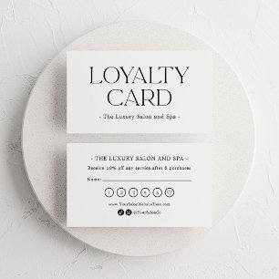Luxe Black and White Upscale Customer Loyalty Card