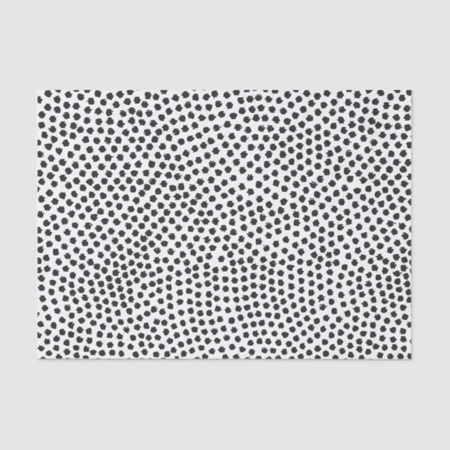 Luxe Black Confetti Dots Tissue Paper (Front)