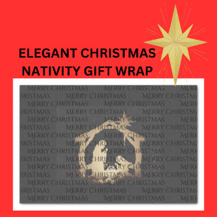 Luxe Black Gold Nativity Merry Christmas Tissue Paper