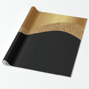 LUXE BLACK GOLD PATTERN WRAPPING PAPER GIFT WRAP