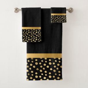 LUXE BLACK GOLD SPOT BATHROOM TOWEL SET
