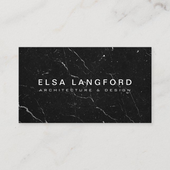 Luxe Black Marble II Architecture, Interior Design Business Card (Front)