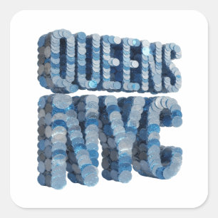 Luxe Blue QUEENS NYC Sticker Design