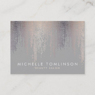 Luxe Blush Confetti Rain Pattern Grey Business Card