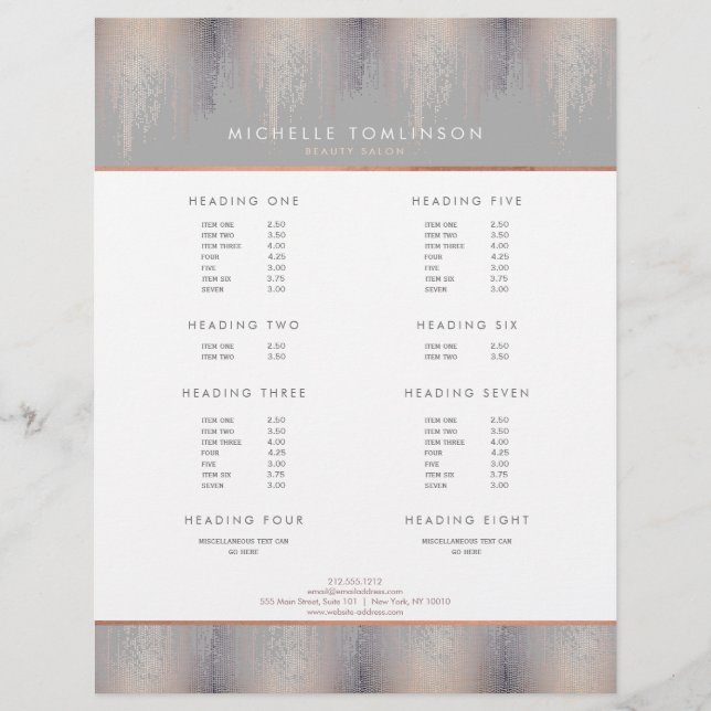 Luxe Blush Confetti Rain Pattern Grey Flyer (Front)