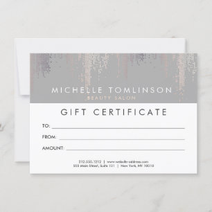 Luxe Blush Confetti Rain Pattern Grey Gift Card