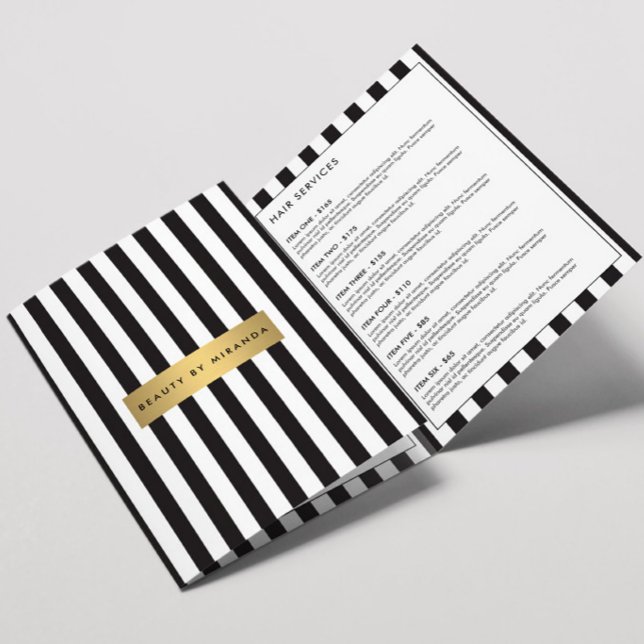 Luxe Bold Black and White Stripes Brochure (Creator Uploaded)