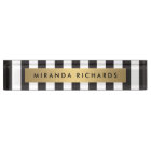 Luxe Bold Black and White Stripes with Gold Bar