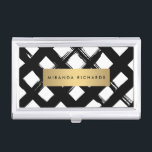 Luxe Bold Brushstrokes Card Case<br><div class="desc">Coordinates with the Luxe Bold Brushstrokes Business Card Template by 1201AM. Elegantly chic business card case featuring bold, black brushstrokes in a cross-hatch pattern with a faux metallic gold nameplate for your name or business name for an on-trend, luxe aesthetic. Please contact the designer if you need help with longer...</div>