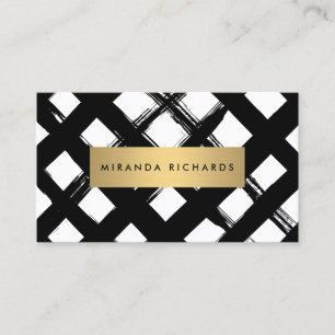 Luxe Bold Brushstrokes with Social Media Business Card