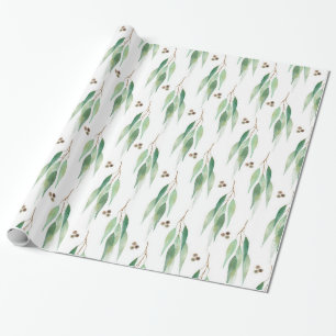 LUXE BOTANICAL EUCALYPTUS WHITE WRAPPING PAPER 