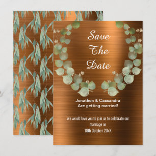 LUXE BRONZE EUCALYPTUS WREATH SAVE THE DATE