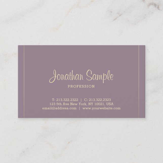 Luxe Businessman Elegant Calligraphy Silk Luxury Business Card (Front)
