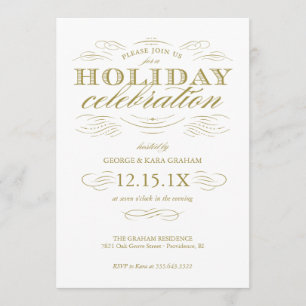 Luxe Celebration Elegant Holiday Party Invite