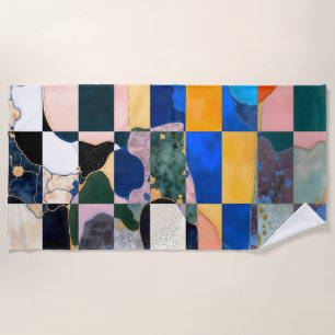 Luxe Chequerboard Curtain Beach Towel