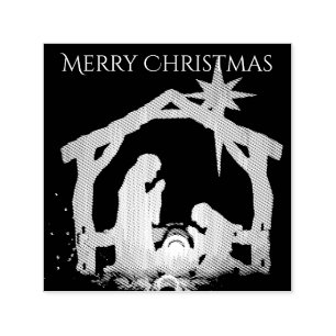 Luxe Christmas Nativity Self Inking Rubber Stamp