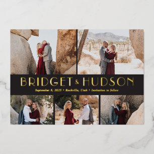 Luxe Collage FOIL Wedding Save The Date Card